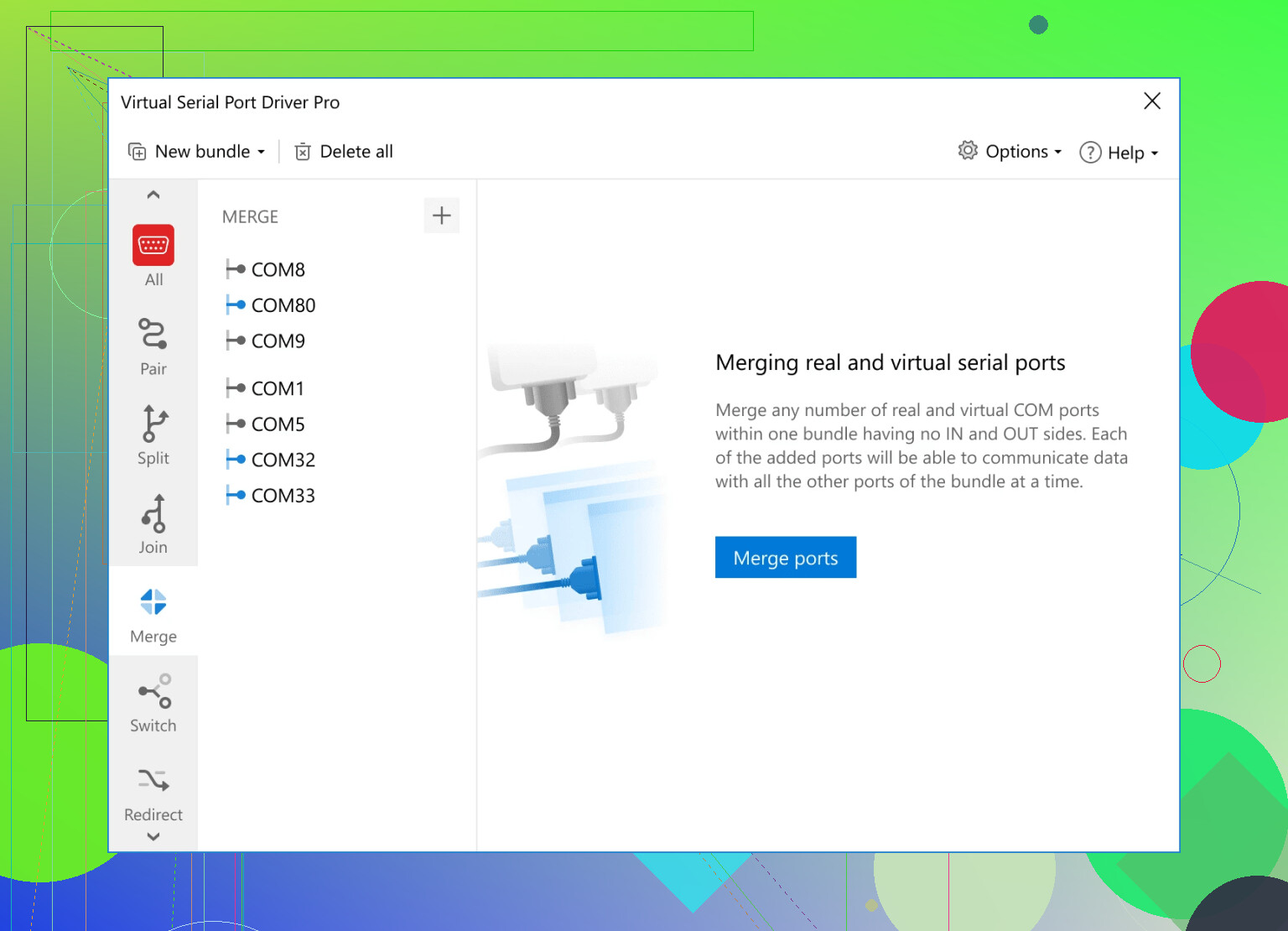 Which Windows apps can I use to create a virtual COM port?